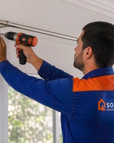 Instalação de Cortinas no Castelo feito por Maridotec